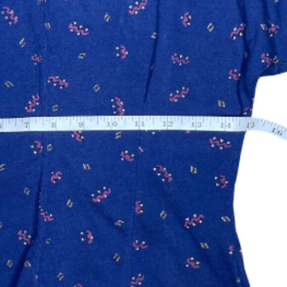 Fashion Force Vintage 80s Eclectic Mock Neck Top Geometric Primary Color Print M - Picture 6 of 9